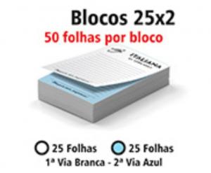 BLOCO 2 vias 10x15cm APERGAMINHADO 75G tamanho10X15CM 2 vias 1X0  Grampo / Picote 25x2